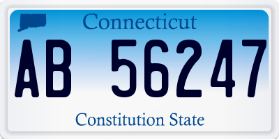 CT license plate AB56247