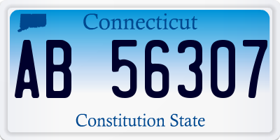 CT license plate AB56307