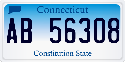 CT license plate AB56308