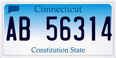 CT license plate AB56314