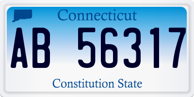 CT license plate AB56317