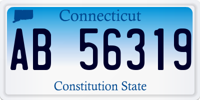 CT license plate AB56319