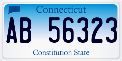 CT license plate AB56323