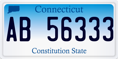 CT license plate AB56333