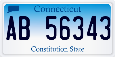 CT license plate AB56343