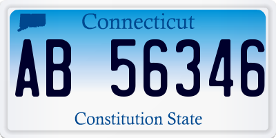 CT license plate AB56346