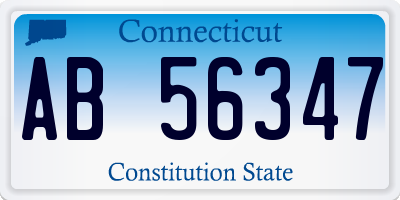 CT license plate AB56347