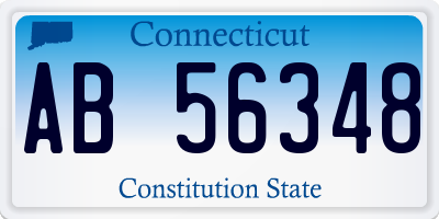 CT license plate AB56348