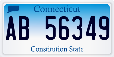 CT license plate AB56349