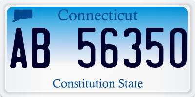 CT license plate AB56350