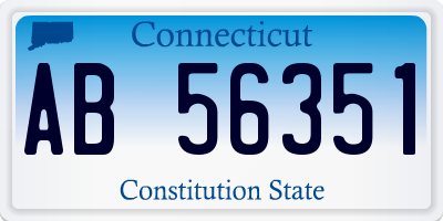 CT license plate AB56351