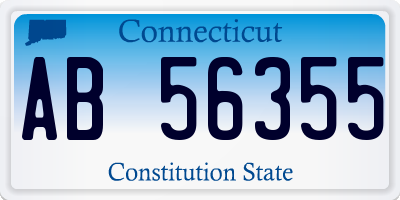 CT license plate AB56355