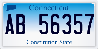 CT license plate AB56357