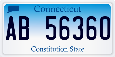 CT license plate AB56360