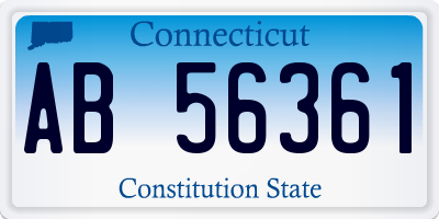 CT license plate AB56361