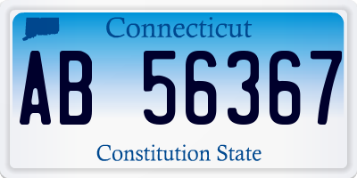 CT license plate AB56367