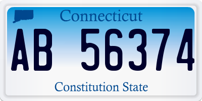 CT license plate AB56374