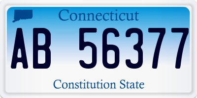 CT license plate AB56377
