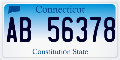 CT license plate AB56378