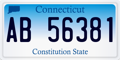 CT license plate AB56381