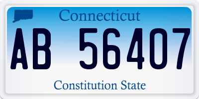 CT license plate AB56407