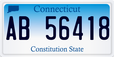 CT license plate AB56418