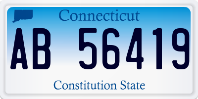 CT license plate AB56419