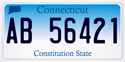 CT license plate AB56421