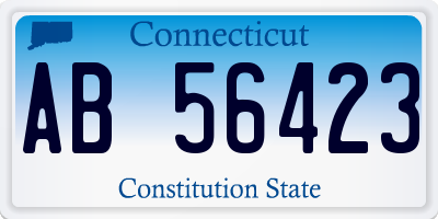 CT license plate AB56423