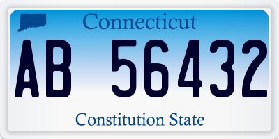 CT license plate AB56432