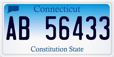 CT license plate AB56433