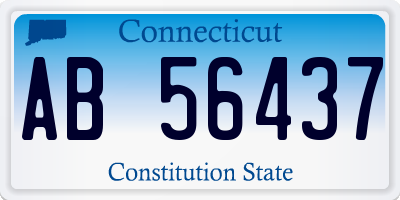 CT license plate AB56437