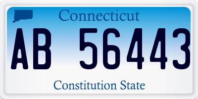 CT license plate AB56443