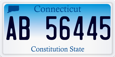 CT license plate AB56445