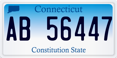 CT license plate AB56447