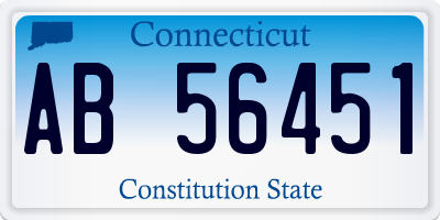 CT license plate AB56451