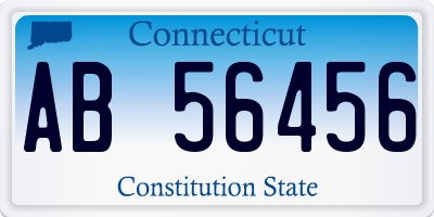 CT license plate AB56456