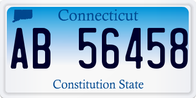 CT license plate AB56458