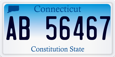 CT license plate AB56467