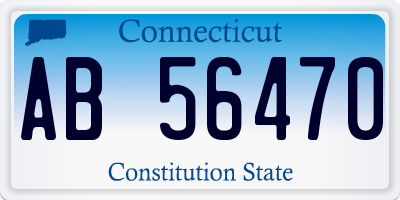 CT license plate AB56470