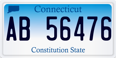 CT license plate AB56476