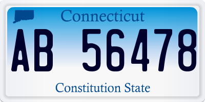 CT license plate AB56478