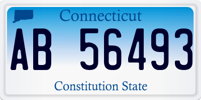 CT license plate AB56493