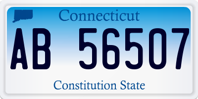 CT license plate AB56507