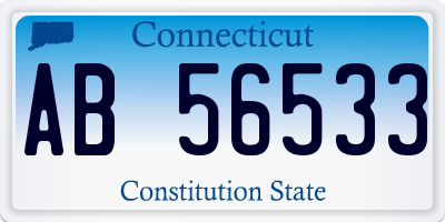 CT license plate AB56533