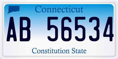 CT license plate AB56534