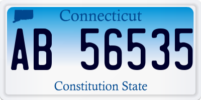 CT license plate AB56535