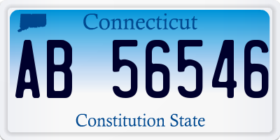 CT license plate AB56546