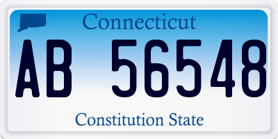 CT license plate AB56548