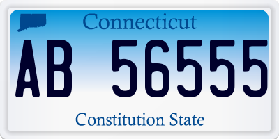 CT license plate AB56555